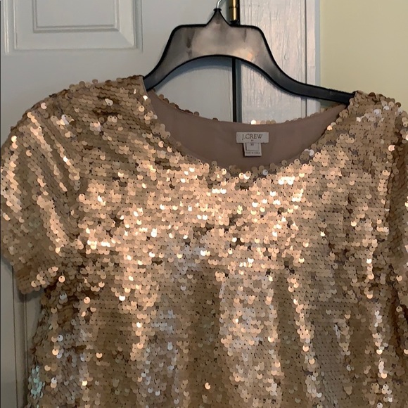 J Crew Gold sequined shirt - Picture 3 of 4